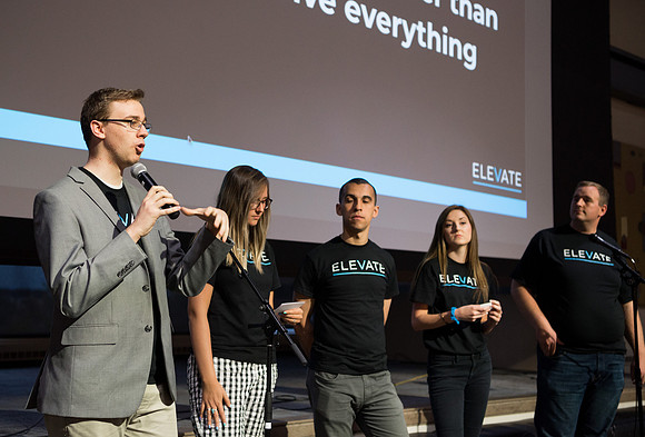 The Elevate Kickoff, a competition for social change, was held in the Crossroads, Fall Semester.
