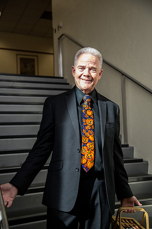 Hyrum Conrad sports a Halloween tie.