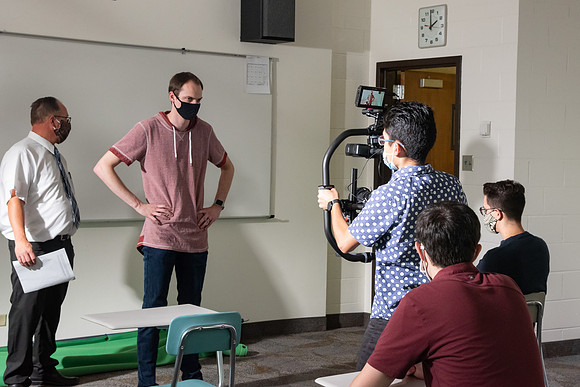 Video production of Vice President, Kelly Burgener, showing what classes will be like during Fall 2020 semester.