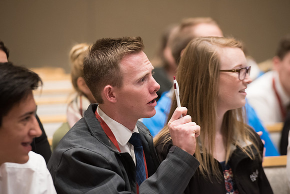 BYU-Idaho Disciple Leader Conference. Students gathering in Taylor Chapel to learn about becoming better disciples of Jesus Christ. Nov 2017