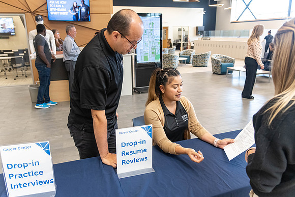 Students at the Career Center.