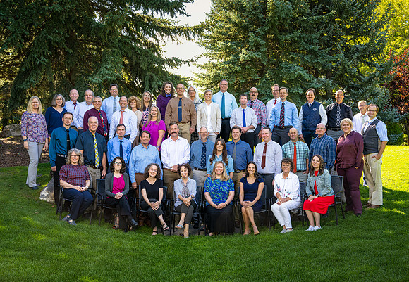 BYU-Idaho, English Department faculty in the Ricks Gardens.