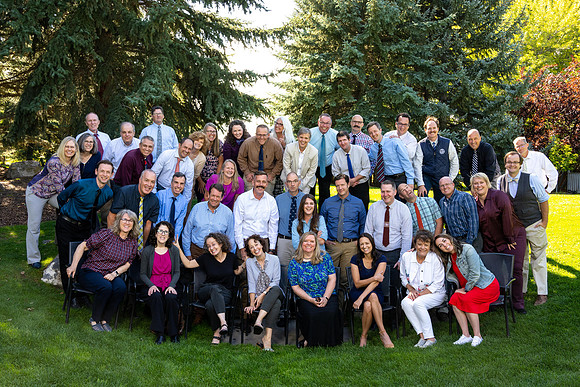 BYU-Idaho, English Department faculty in the Ricks Gardens.