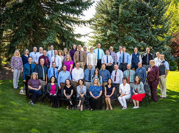 BYU-Idaho, English Department faculty in the Ricks Gardens.