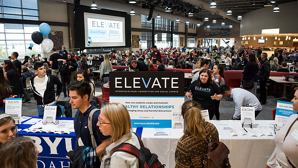 The Elevate Kickoff, a competition for social change, was held in the Crossroads, Fall Semester.