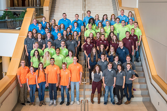The Student Support meets for a group photo in the I-Center.