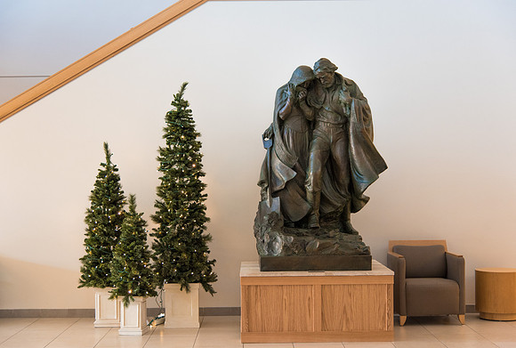 Christmas decorations have started going up in the BYU-Idaho Center.