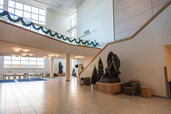 Christmas decorations have started going up in the BYU-Idaho Center.