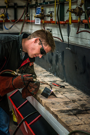 Welding Lab Welding student Josh Geary.