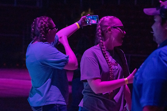 Students on campus during I-Night.