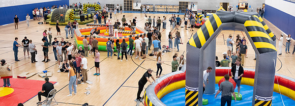Students on campus during I-Night.