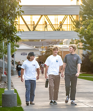 Students on campus during I-Night.