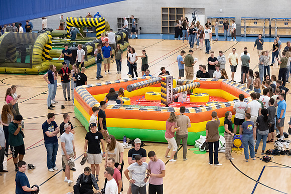 Students on campus during I-Night.