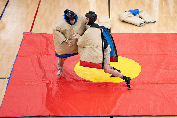Students on campus during I-Night.