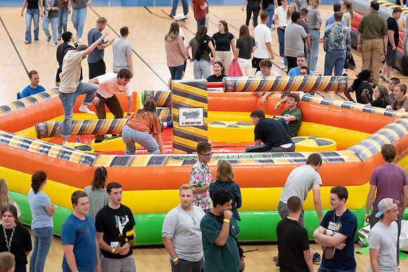 Students on campus during I-Night.