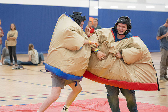 Students on campus during I-Night.