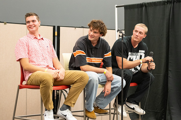 Students on campus during I-Night.