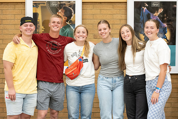 Students on campus during I-Night.