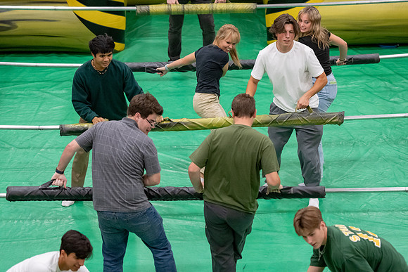 Students on campus during I-Night.