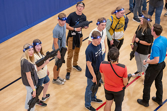Students on campus during I-Night.
