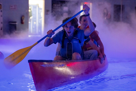 Students on campus during I-Night.