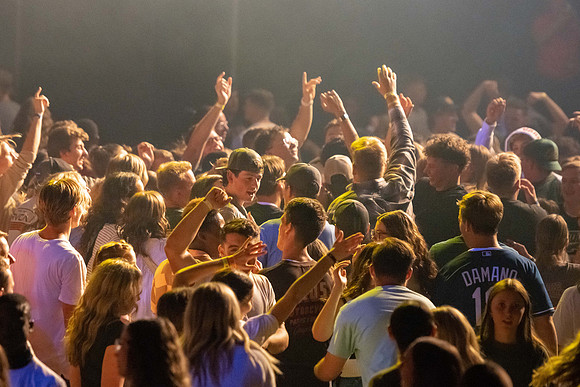 Students on campus during I-Night.
