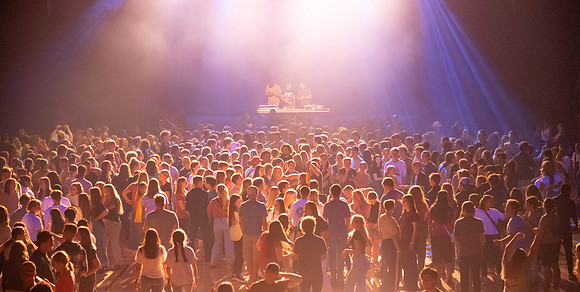 Students on campus during I-Night.