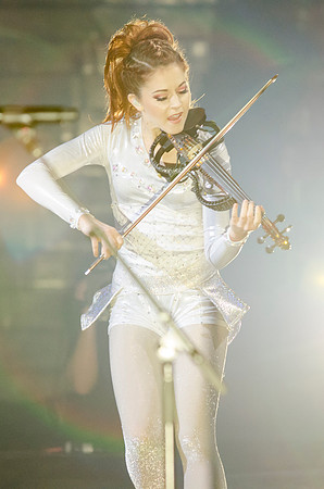 Lindsey Stirling at BYU-Idaho. A classically trained violinist from Gilbert, AZ, Lindsey has entered a futurist world of electronic big beats and animation, leaping through the music industry with ove