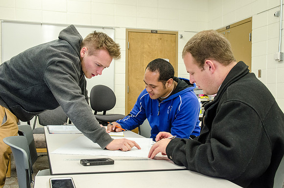 Design and Construction Management students in a Surveying class taught by Kim Leavitt.