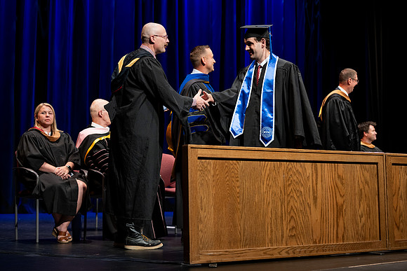 Graduates during convocation for the College of Performing and Visual Arts.
