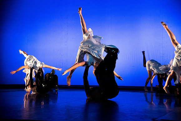 Student Dancers come together and perform Extravadance in the Kirkham Auditorium.