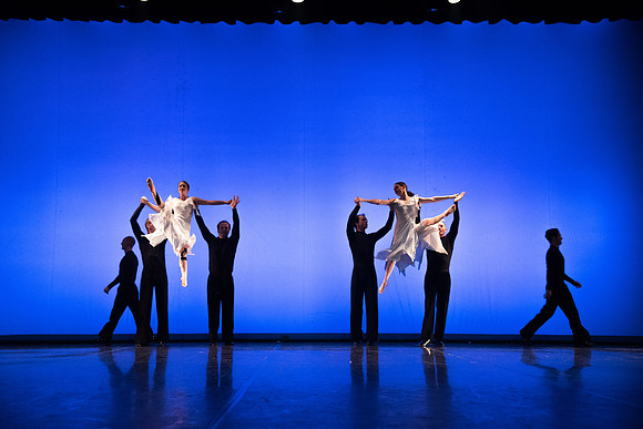 Student Dancers come together and perform Extravadance in the Kirkham Auditorium.
