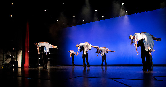 Student Dancers come together and perform Extravadance in the Kirkham Auditorium.