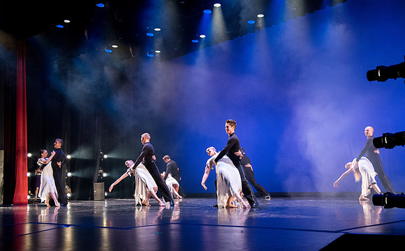 Student Dancers come together and perform Extravadance in the Kirkham Auditorium.