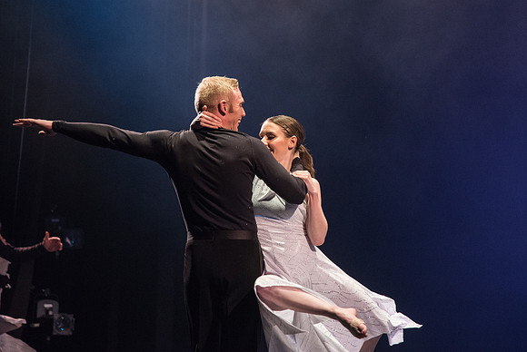 Student Dancers come together and perform Extravadance in the Kirkham Auditorium.
