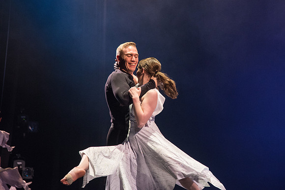 Student Dancers come together and perform Extravadance in the Kirkham Auditorium.