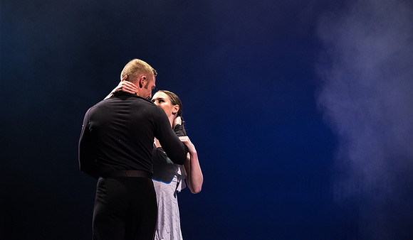 Student Dancers come together and perform Extravadance in the Kirkham Auditorium.
