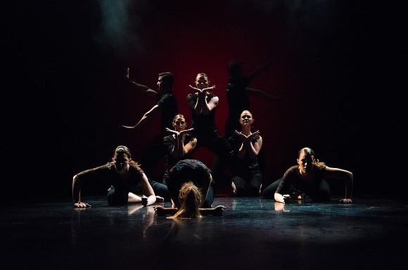 Student Dancers come together and perform Extravadance in the Kirkham Auditorium.