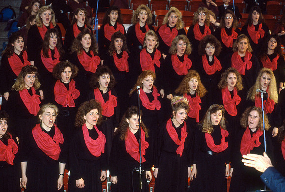 Choir members perform for Centennial Spectacular.