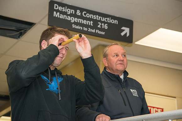 Kim Leavitt teaches a Land Surveying class.
