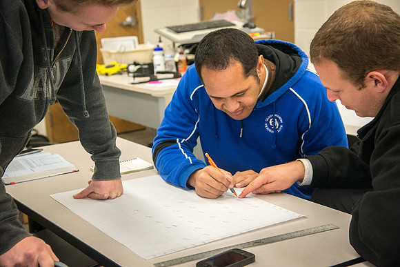 Kim Leavitt teaches a Land Surveying class.