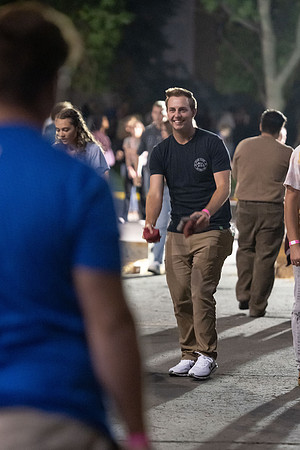 Students gather on campus to celebrate First Friday events.