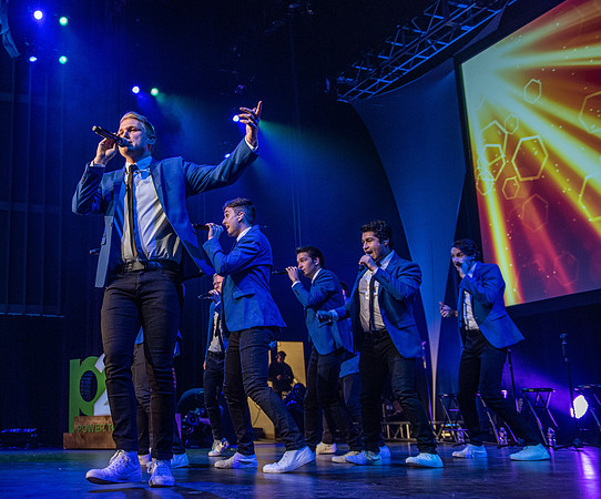 Vocal Point performs during Power to Become, held in the Hart Auditorium.