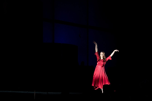 Student Dancer performs during Gary Larsen's talk at Devotional.