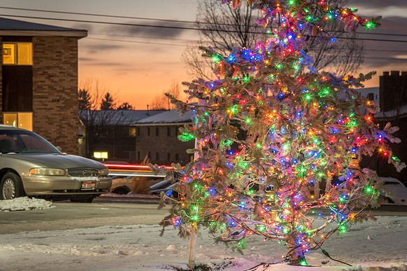 Christmas lights brighten up campus and bring in the Holiday Season. 2017