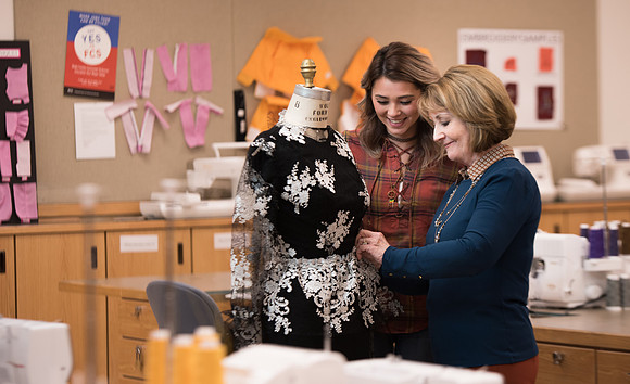 Genet Orme teaches Apparel Entrepreneurship to students on campus.
