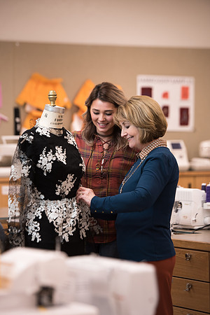 Genet Orme teaches Apparel Entrepreneurship to students on campus.