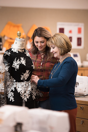 Genet Orme teaches Apparel Entrepreneurship to students on campus.
