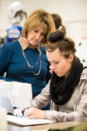 Genet Orme teaches Apparel Entrepreneurship to students on campus.