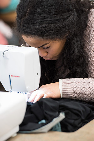Genet Orme teaches Apparel Entrepreneurship to students on campus.